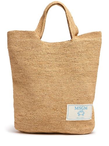 Raffia Tote Bag - MSGM - Modalova