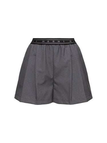 Logo Band Wool Shorts - MARNI - Modalova