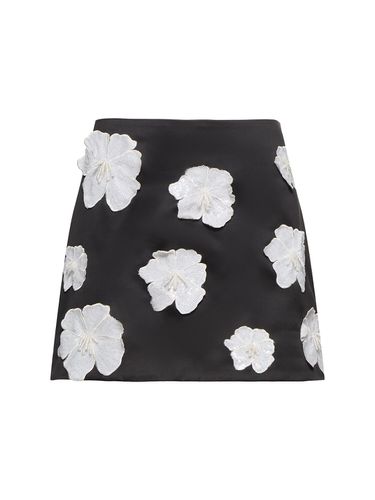 Satin Flower Mini Skirt - ROTATE - Modalova