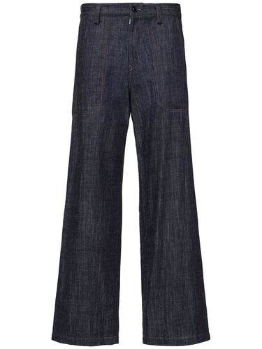 Loose Denim Paneled Ko-work Pants - YOHJI YAMAMOTO - Modalova