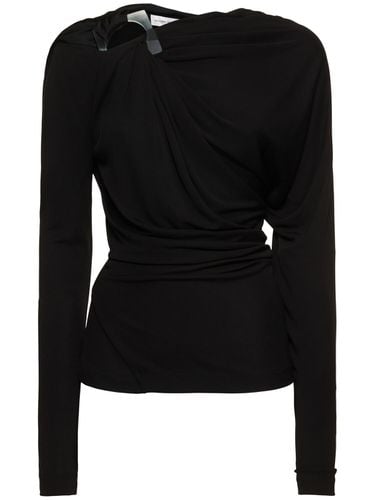 Top De Jersey Drapeado Con Manga Larga - VICTORIA BECKHAM - Modalova