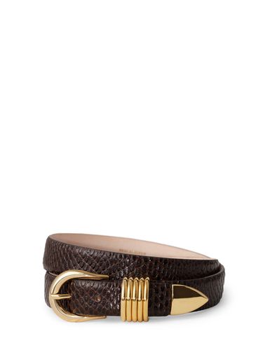 Hollyhock Viper Embossed Leather Belt - DÉHANCHE - Modalova