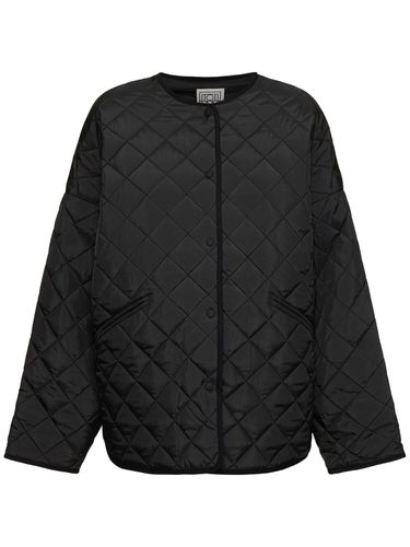 Gesteppte, Kragenlose Lederjacke - TOTEME - Modalova