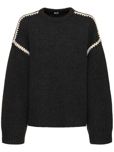 Embroidered Wool & Cashmere Knit Sweater - TOTEME - Modalova