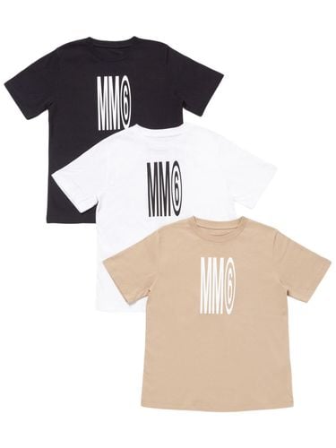 Set Of 3 Printed Cotton Jersey T-shirts - MM6 MAISON MARGIELA - Modalova