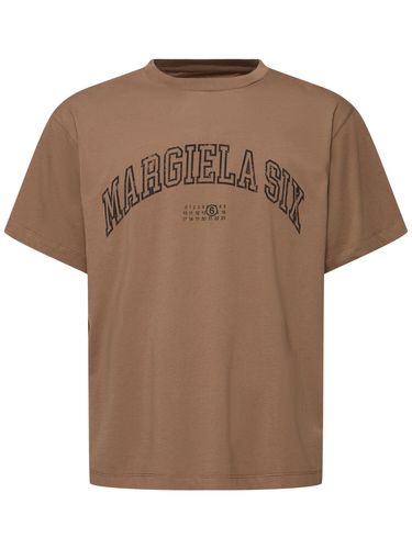 Camiseta De Algodón Jersey Estampada - MM6 MAISON MARGIELA - Modalova