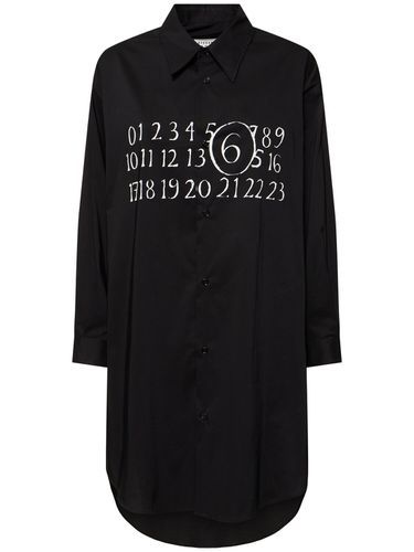 Logo Cotton Poplin Mini Dress - MM6 MAISON MARGIELA - Modalova