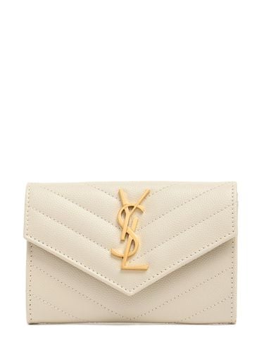 Cartera De Piel Con Monograma - SAINT LAURENT - Modalova