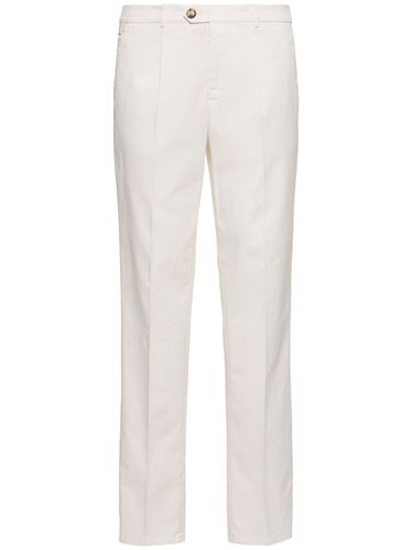 Pantaloni In Gabardina Di Cotone Stretch - BRUNELLO CUCINELLI - Modalova