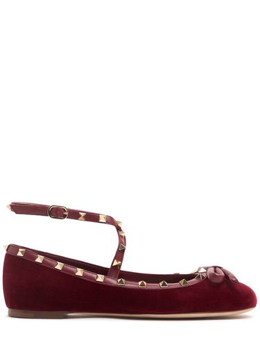 Mm Rockstud Velvet Ballerina Flats - VALENTINO GARAVANI - Modalova