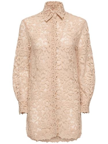 Cotton Blend Lace Long Sleeve Shirt - ERMANNO SCERVINO - Modalova