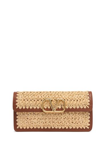 Vlogo Signature Raffia Effect Wallet - VALENTINO GARAVANI - Modalova