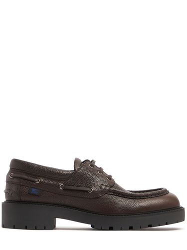 Raft Boat Leather Loafers - BURBERRY - Modalova