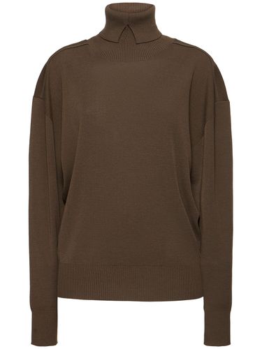 Pullover Con Collo A T In Lana - BURBERRY - Modalova