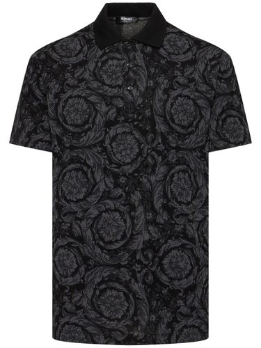 Barocco Jacquard Cotton Piquet Polo - VERSACE - Modalova