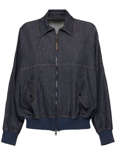 Bomber Imbottito In Denim - BRUNELLO CUCINELLI - Modalova