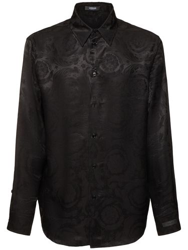 Camicia In Misto Viscosa Jacquard - VERSACE - Modalova