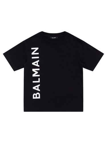 Camiseta De Jersey De Algodón Estampada - BALMAIN - Modalova