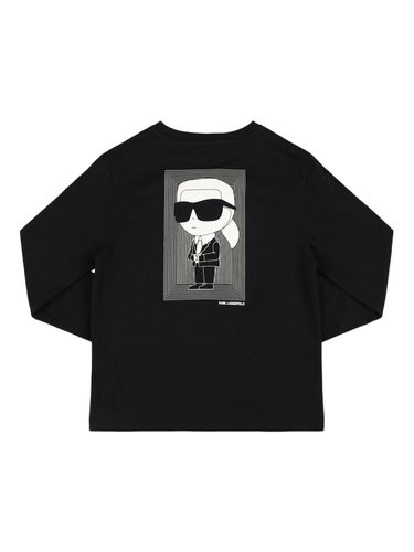 Camiseta De Jersey Con Manga Larga - KARL LAGERFELD - Modalova