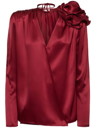 Satin Blouse W/ Rose Detail - MAGDA BUTRYM - Modalova