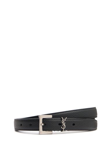 Cm Ysl Textured Leather Belt - SAINT LAURENT - Modalova