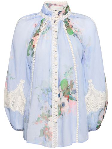 Camicia Everley In Poly Stampato Con Pizzo - ZIMMERMANN - Modalova