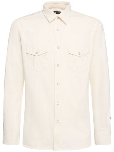 Camicia Western Peach In Twill Di Cotone - TOM FORD - Modalova