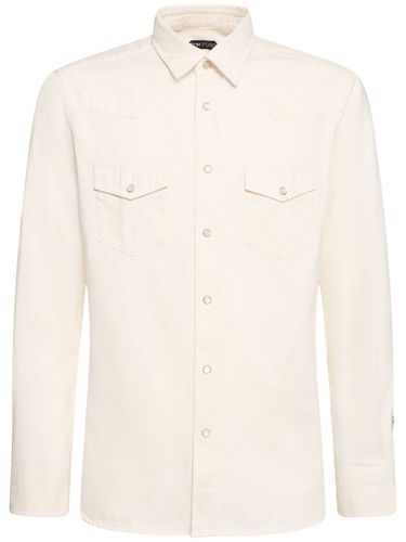 Peach Cotton Twill Western Shirt - TOM FORD - Modalova