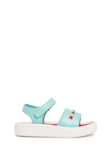 Logo Printed Faux Leather Sandals - MARNI JUNIOR - Modalova