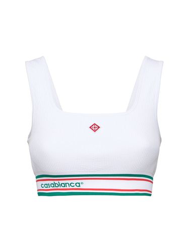 Reggiseno Sportivo In Techno Con Logo - CASABLANCA - Modalova