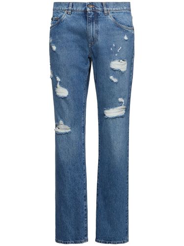 Jeans De Denim Desgastados - DOLCE & GABBANA - Modalova