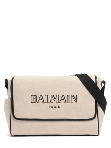 Bolso Cambiador De Algodón Con Logo - BALMAIN - Modalova