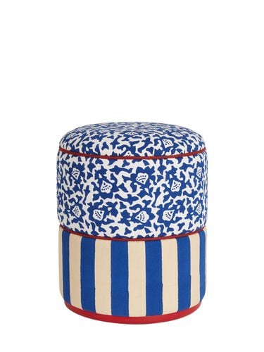 Nizam Striped Pouf - LISA CORTI - Modalova