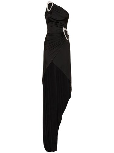 Embellished Fluid Jersey Gown - DAVID KOMA - Modalova