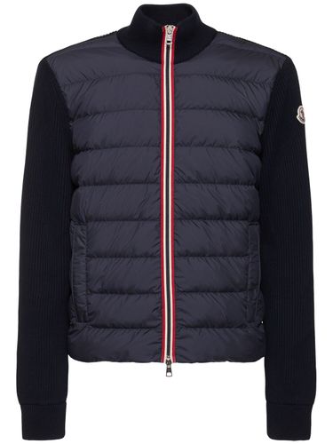 Cardigan In Cotone Imbottito Con Zip - MONCLER - Modalova