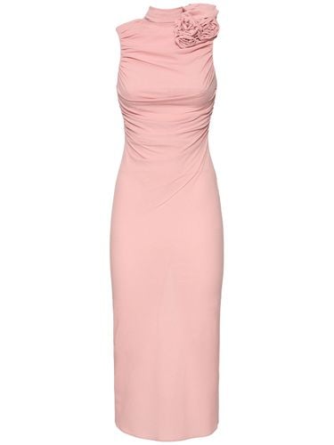 Vestito Midi In Seta Trasparente Con Rose - MAGDA BUTRYM - Modalova