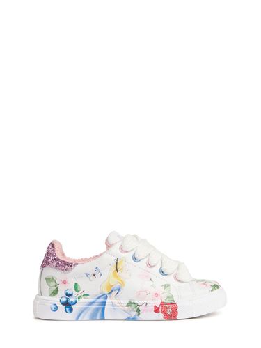 Sneakers De Piel Estampada - MONNALISA - Modalova