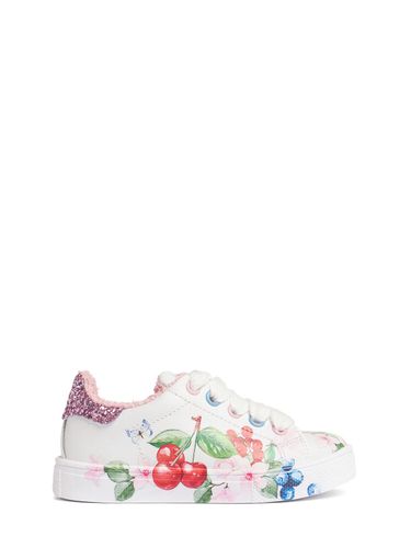 Sneakers De Piel Estampada - MONNALISA - Modalova