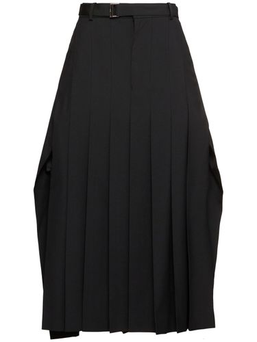 Pinstripe Wool Blend Suiting Long Skirt - SACAI - Modalova