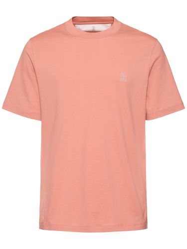 Camiseta De Jersey De Algodón Con Logo - BRUNELLO CUCINELLI - Modalova