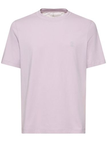 Camiseta De Jersey De Algodón Con Logo - BRUNELLO CUCINELLI - Modalova