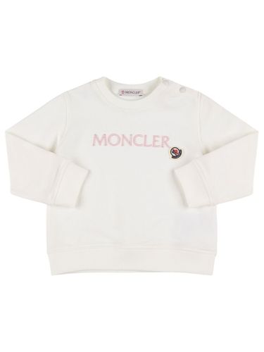 Sudadera De Algodón Con Logo Bordado - MONCLER - Modalova