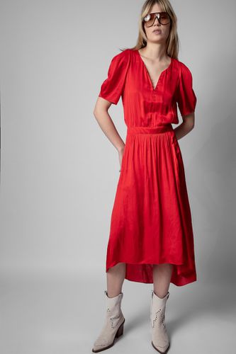 Dieses asymmetrische Kleid aus Satin ist ein Inbegriff des Zadig-Styles. Das nach hinten abfallende Design besticht am Oberteil mit einer wunderschön - Zadig&Voltaire - Modalova