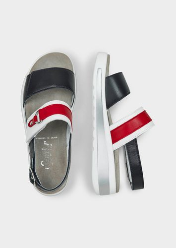 Sandale mit modischer Applikation - / marine / rot - Gr. 38,5 von - Goldner Fashion - Modalova