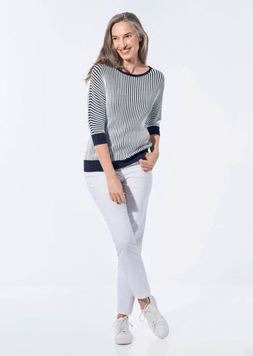 Pullover mit Fledermausärmeln - marine / weiß / gestreift - Gr. 18/19 von - Goldner Fashion - Modalova