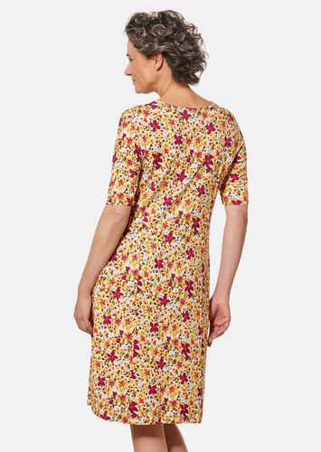 Elastisches Jerseykleid mit modischem Druck - / geblümt - Gr. 38 von - Goldner Fashion - Modalova