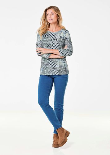 Shirt mit Allover-Muster - / gemustert - Gr. 24 von - Goldner Fashion - Modalova