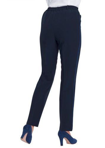 Fließende Hose Carla mit kontrastfarbenen Streifen - marine / royalblau - Gr. 19 von - Goldner Fashion - Modalova