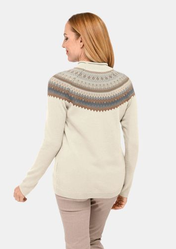 Norweger-Pullover mit wärmender Schurwolle - cremeweiß / gemustert - Gr. 52 von - Goldner Fashion - Modalova