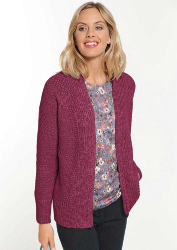 Zeitlose Strickjacke in Grobstrick - bordeaux / melange - Gr. 24 von - Goldner Fashion - Modalova